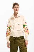 Patch bloemen jas - WHITE - XL