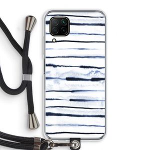 Ink Stripes: Huawei P40 Lite Transparant Hoesje met koord