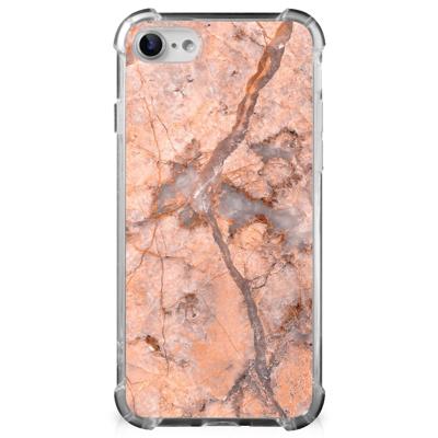 iPhone SE 2022/2020 | iPhone 8/7 Anti-Shock Hoesje Marmer Oranje iPhone SE 2022/2020 | iPhone 8/7 Anti-Shock Hoesje Marmer Oranje