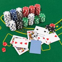 Pokerset met 500 Laserchips | Pokerkoffer Aluminium | Pokerchips | Poker Complete Set | Pokerkoffer met Doek / 2 Pokerdecks (Zwart) - thumbnail