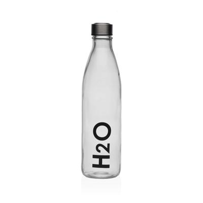 Waterfles Versa Transparant Glas Aluminium 1 L 8 x 31 x 8 cm