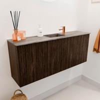 Toiletmeubel Mondiaz Joya Dlux | 100 cm | Meubelkleur Walnut | Faye wastafel Oza Wasbak Midden | 1 kraangat