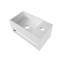 Fontein BWS Solid Surface Met Handdoekhouder 16x35,8x20,5 cm Rechts Mat Wit Boss & Wessing