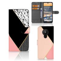 Nokia 5.3 | Book Case | Zwart Roze Vormen