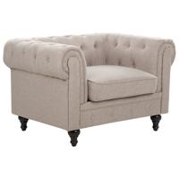 Beliani CHESTERFIELD - Fauteuil-Beige-Polyester - thumbnail