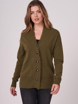 Fijn gebreid cashmere vest met zakken voor