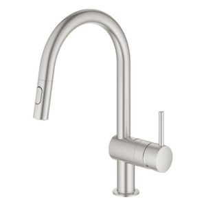 GROHE Minta Keukenkraan - hoog - draaibare/uittrekbare uitloop - 2 straalsoorten - supersteel geborsteld 32321DC2