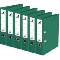 Ringband map/ordners A4 - Set van 6x stuks - groen - 31 x 28 x 7 cm - Documenten opbergen - Kantoora