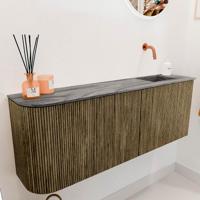 Toiletmeubel Mondiaz Joya Dlux | 111.6 cm | Meubelkleur Dusk | Faye wastafel Sombra Wasbak Rechts | Zonder kraangat(en)