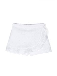 Philosophy Di Lorenzo Serafini Kids short volanté à broderies - Blanc