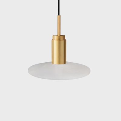 Anour Donya Onyx Solar Hanglamp - Witte kap - Goud PVD