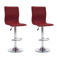 Vidaxl Barkrukken 2 St Kunstleer Rood - thumbnail