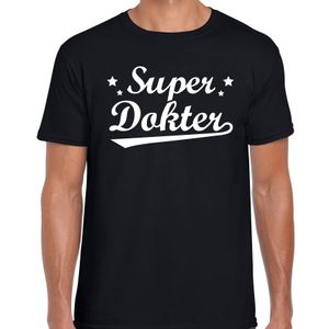 Super dokter t-shirt zwart heren - beroepen shirt