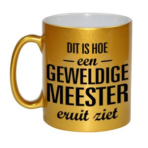 Gouden geweldige meester cadeau koffiemok / theebeker 330 ml