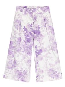 Monnalisa pantalon ample à fleurs - Blanc