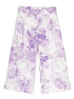 Monnalisa pantalon ample à fleurs - Blanc