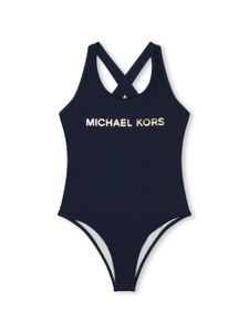 Michael Kors Kids maillot de bain taille haute à logo - Bleu