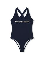 Michael Kors Kids maillot de bain taille haute à logo - Bleu - thumbnail