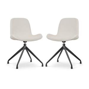 Nolon Nola-Fé Draaibare Eetkamerstoelen Set van 2 Rib Crème - Zwart