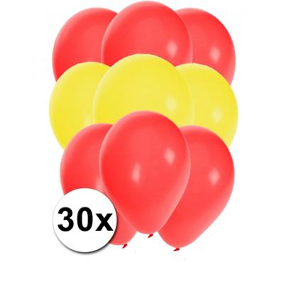 Shoppartners party ballonnen - geel en rood - 30x stuks - versiering - Spanje vlag kleuren Shoppartners party ballonnen - geel en rood - 30x stuks - versiering - Spanje vlag kleuren