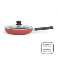 26 cm sauteerpan - LIVOO - MEP153R - Antiaanbaklaag, PFOA- en PFOS-vrij - Siliconen handgreep - Geschikt voor alle warmtebronnen, inclusief inductie