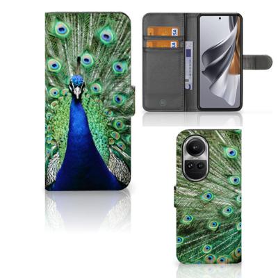 OPPO Reno10 | 10 Pro | Telefoonhoesje | Met pasjeshouder | Pauw