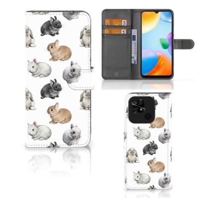Telefoonhoesje | Met pasjeshouder | voor Xiaomi Redmi 10C Konijntjes
