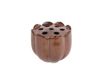 Vaas Roos M bruin aardew 14,5x14,5x12,5cm
