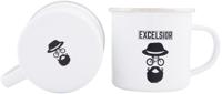EXCELSIOR Mug 250ml 300ml white/chrome rim