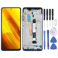 Originele LCD-scherm en Digitizer volledige montage met frame voor Xiaomi Poco X3 NFC / Poco X3 (blauw)