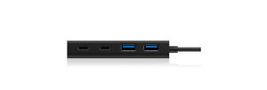 ICY BOX IB-HUB1426-CPD, USB 3.0 Type-C® Hub zu 2x Type-C® und 2x Type-A USB Anschlüssen USB-C (USB 3.2 Gen 2) multiport hub 4 poorten Zwart