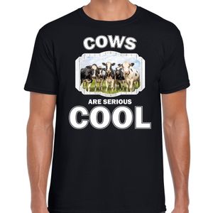 T-shirt cows are serious cool zwart heren - kudde Nederlandse koeien/ koe shirt