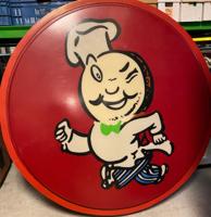 McDonald's 'Button' Lichtbak met Originele Mascotte 'Speedee' 188 cm McDonald's 'Button' Lichtbak met Originele Mascotte 'Speedee' 188 cm