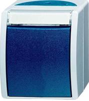 Busch Jaeger SWD opbouw wissel schakelaar blauw - 4696050 Busch Jaeger SWD opbouw wissel schakelaar blauw - 4696050