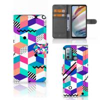 Motorola Moto G60 | Book Case | Blokken Kleurrijk | Portemonnee hoesje