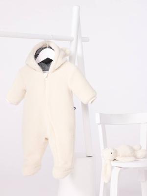 Babypakje baby in sherpa met oren en gevoerd met milleraies PETIT BATEAU ecru