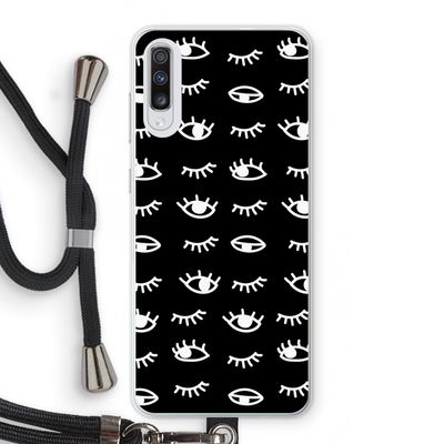 Eye pattern #3: Samsung Galaxy A70 Transparant Hoesje met koord