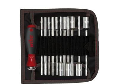 Wiha U106T12 Schroevendraaier met wisselschachtenset SYSTEM 6 zeskantdopsleutel 13-delig incl. oprolbare zak - 27713