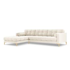 Cosmopolitan Design Bali Hoekbank met Chaise Longue Links - Lichtbeige / Goud