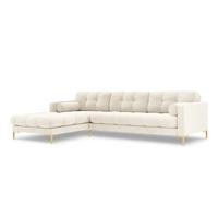 Cosmopolitan Design Bali Hoekbank met Chaise Longue Links - Lichtbeige / Goud