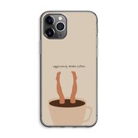 Aggressively drinks coffee: iPhone 11 Pro Max Transparant Hoesje