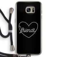 Friends heart black: Samsung Galaxy S7 Edge Transparant Hoesje met koord