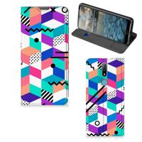 Nokia 2.4 Stand Case Blokken Kleurrijk