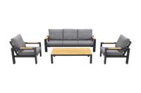 Hammelton stoel-bank loungeset met Mindo loungetafel - 4-delig - thumbnail