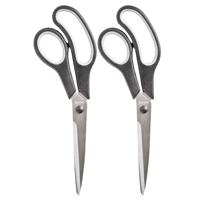 Keukenschaar - 2x - 24 cm - zwart/grijs - hobby scharen