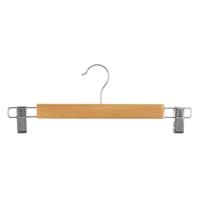 5Five Kledinghangers - voor broeken - 3x Stuks - 34 x 12 cm - naturel - klemhanger