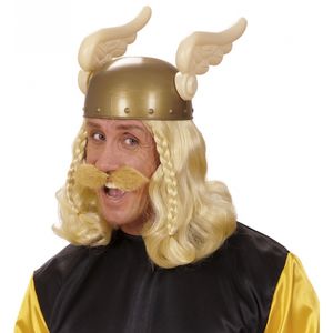 3x stuks blonde nep/plak verkleed snor Vikingen