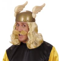 3x stuks blonde nep/plak verkleed snor Vikingen
