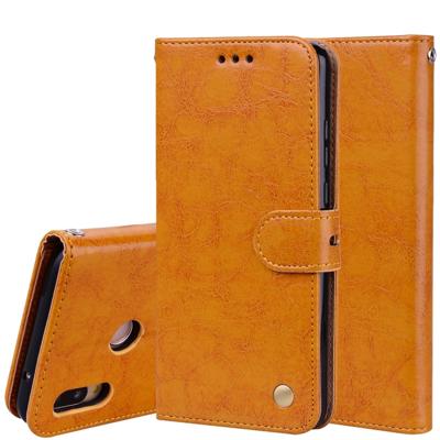 Voor Huawei P20 Lite Business stijl olie Wax textuur horizontale Flip lederen draagtas met houder & kaartsleuven & portemonnee (bruin)