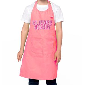 Cadeau knutsel/kook schort - kliederschort - roze - kinderschort - jongen/meisje